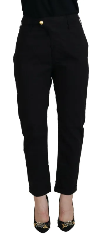 Chic Tapered Black Cotton Pants sold by Louxly