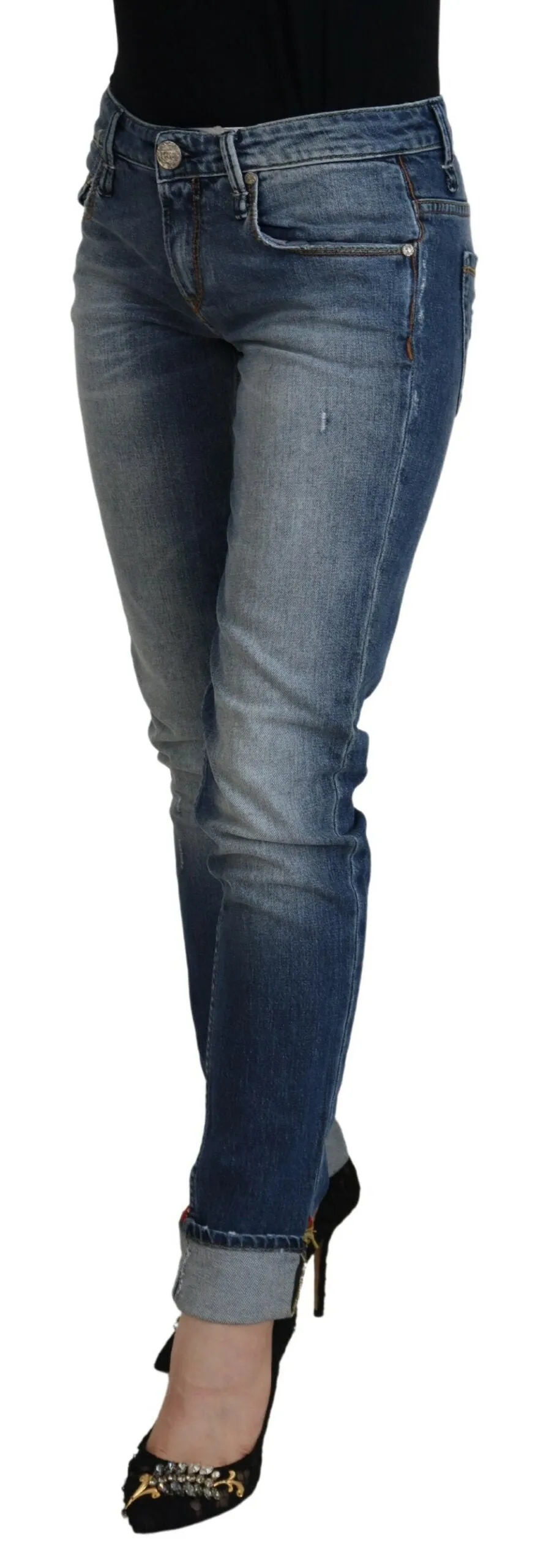 Sleek Skinny Low Waist Denim Jeans sold by Louxly product image thumbnail 2