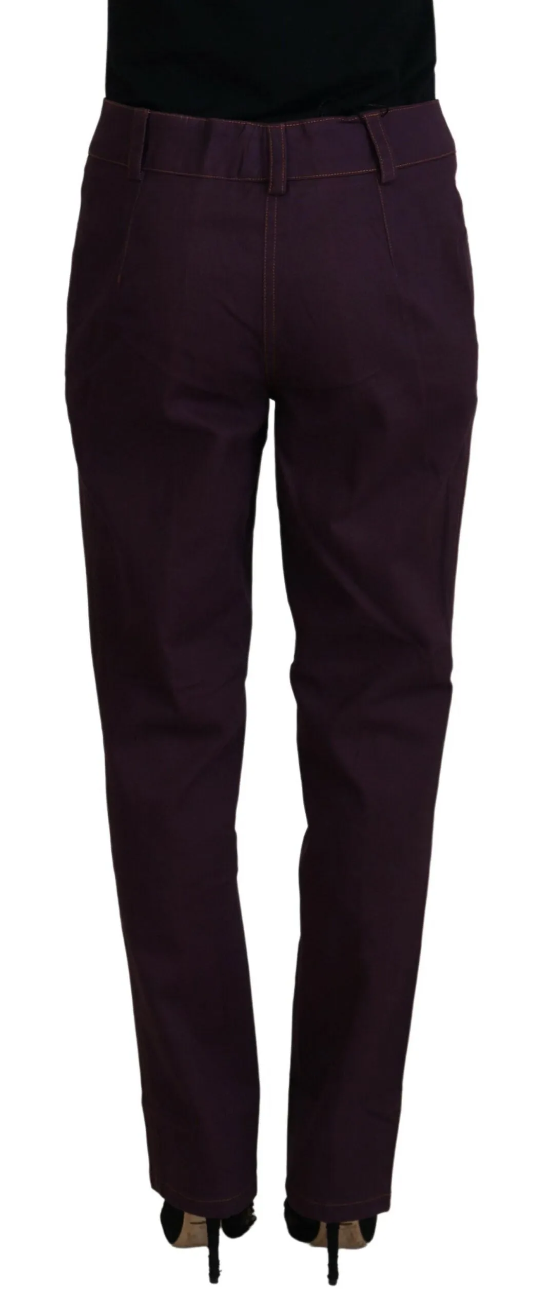 Elegant Tapered Purple Cotton Pants sold by Louxly product image thumbnail 3