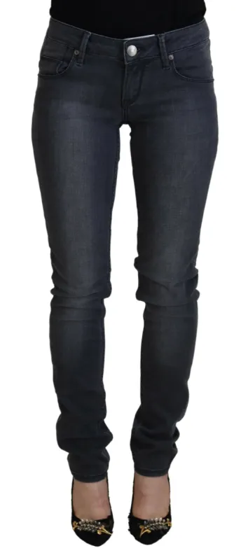 Chic Gray Low Waist Skinny Jeans sold by Louxly