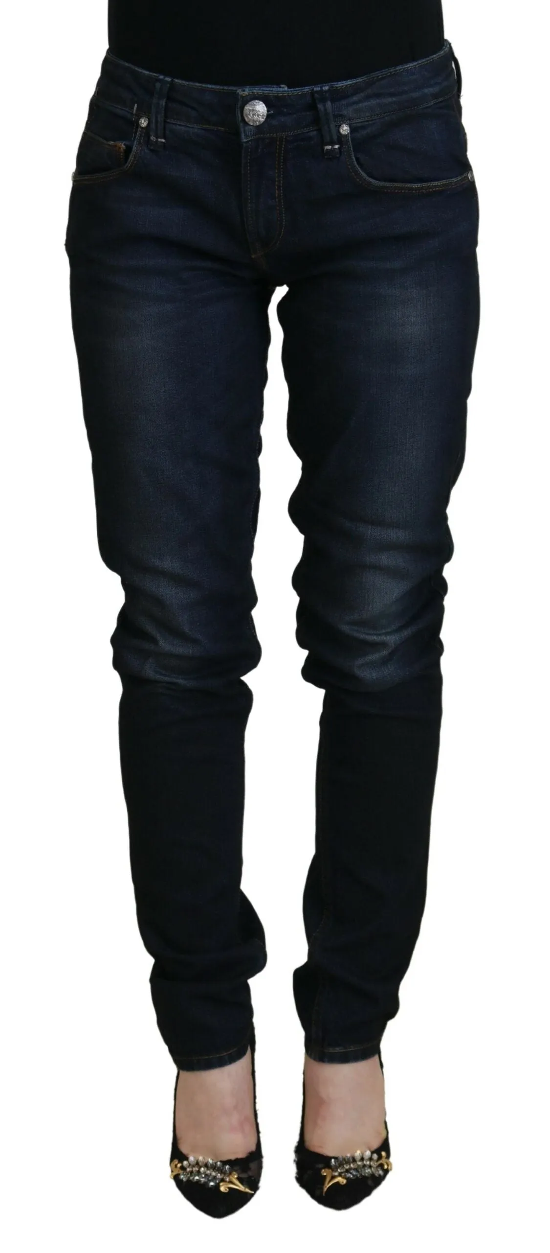 Chic Low Waist Denim Skinny Jeans sold by Louxly