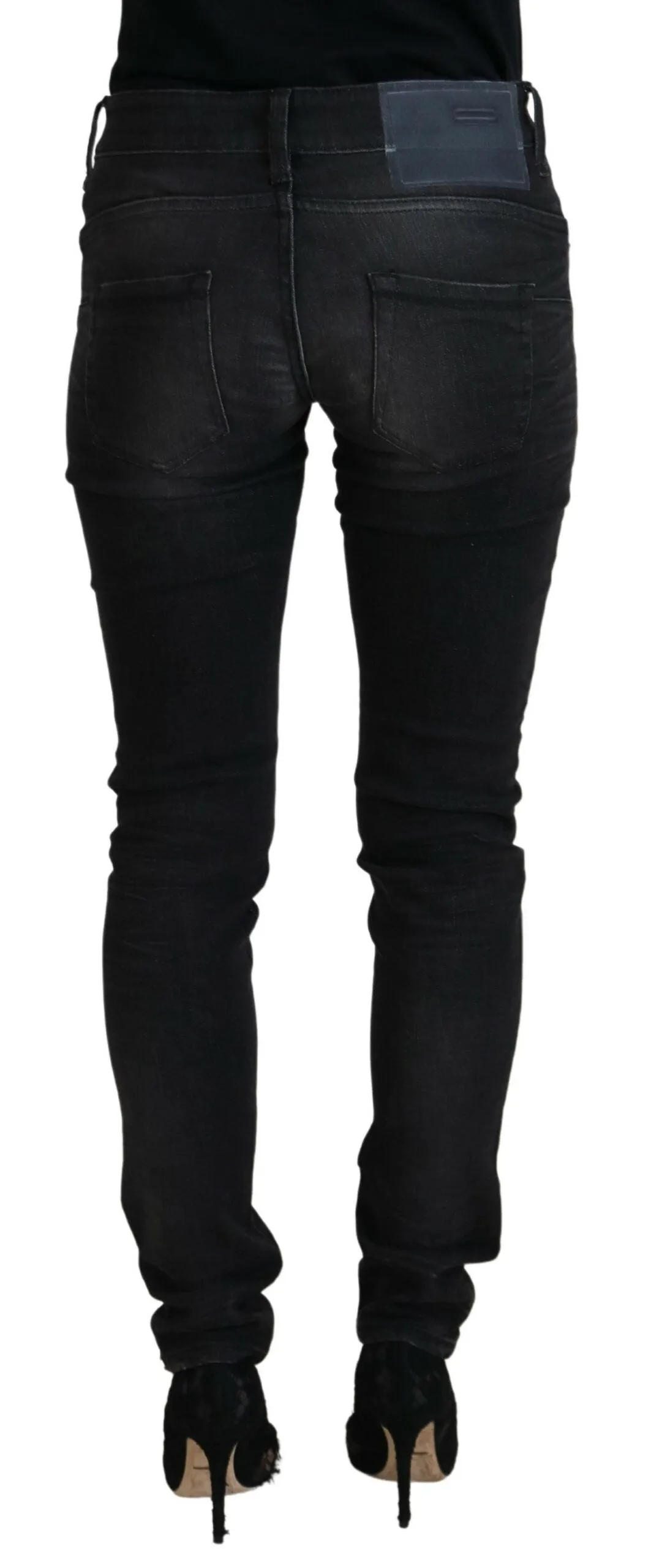 Chic Black Low Waist Straight Leg Jeans sold by Louxly product image thumbnail 3