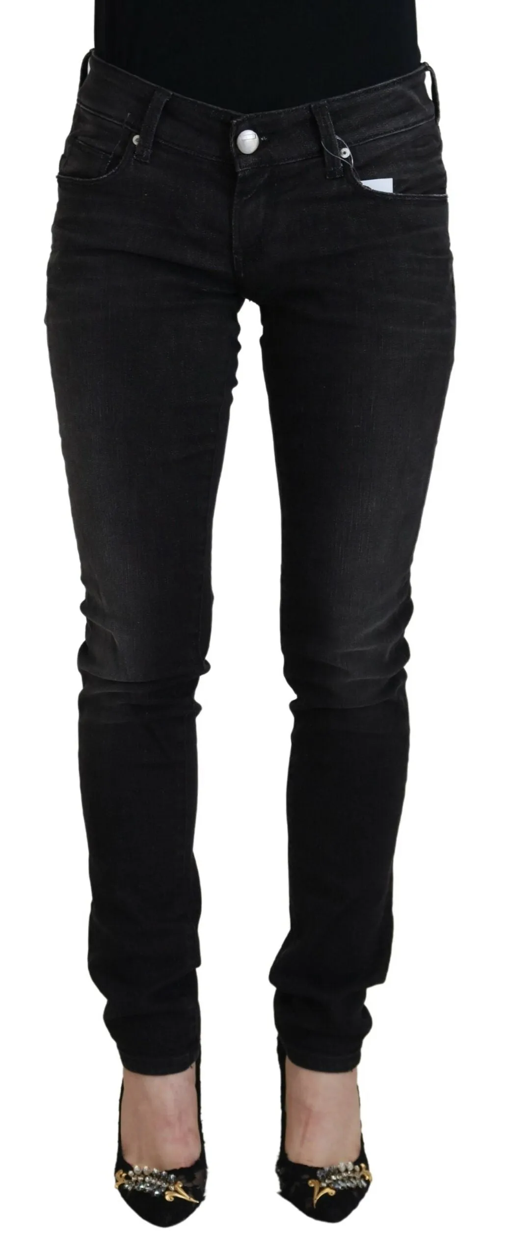 Chic Black Low Waist Straight Leg Jeans sold by Louxly