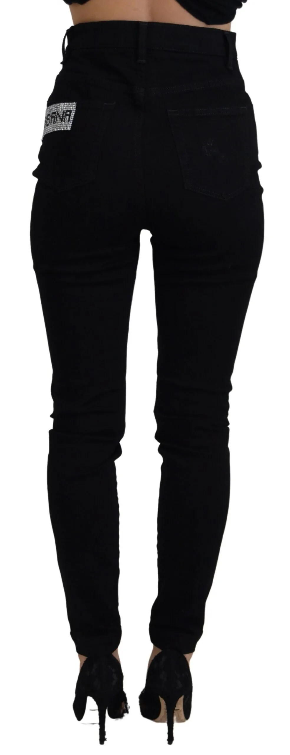 Chic High Waist Slim Fit Black Jeans sold by Louxly product image thumbnail 3