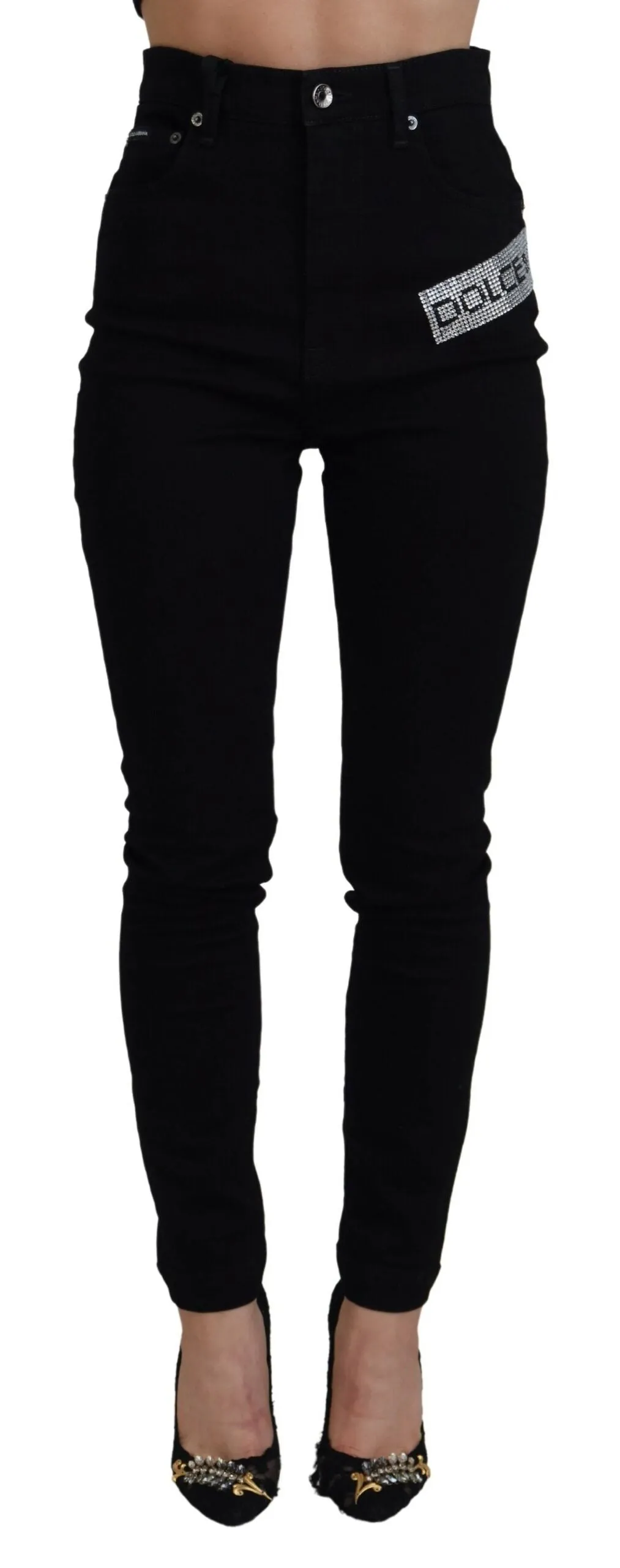 Chic High Waist Slim Fit Black Jeans sold by Louxly
