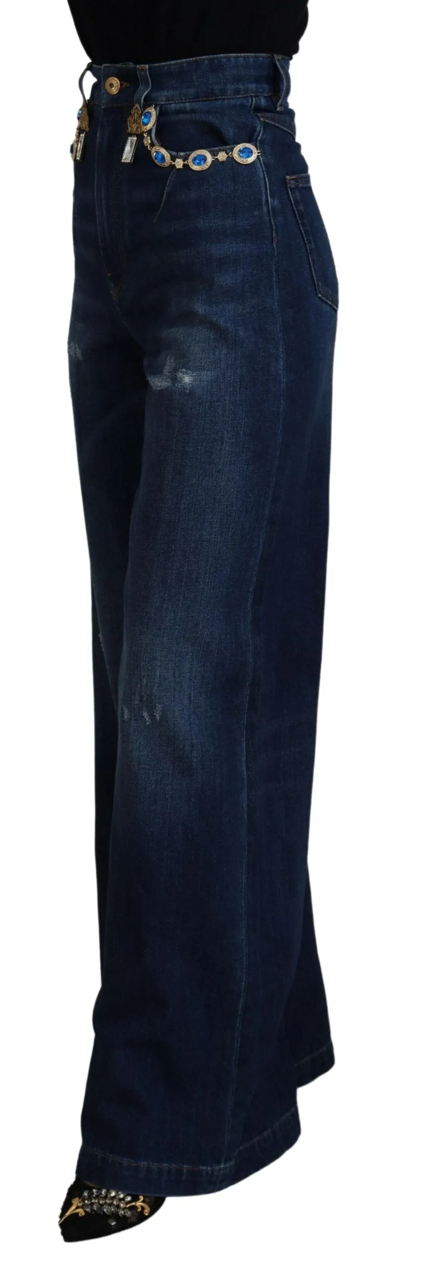 Embellished Straight Leg Designer Jeans sold by Louxly product image thumbnail 2