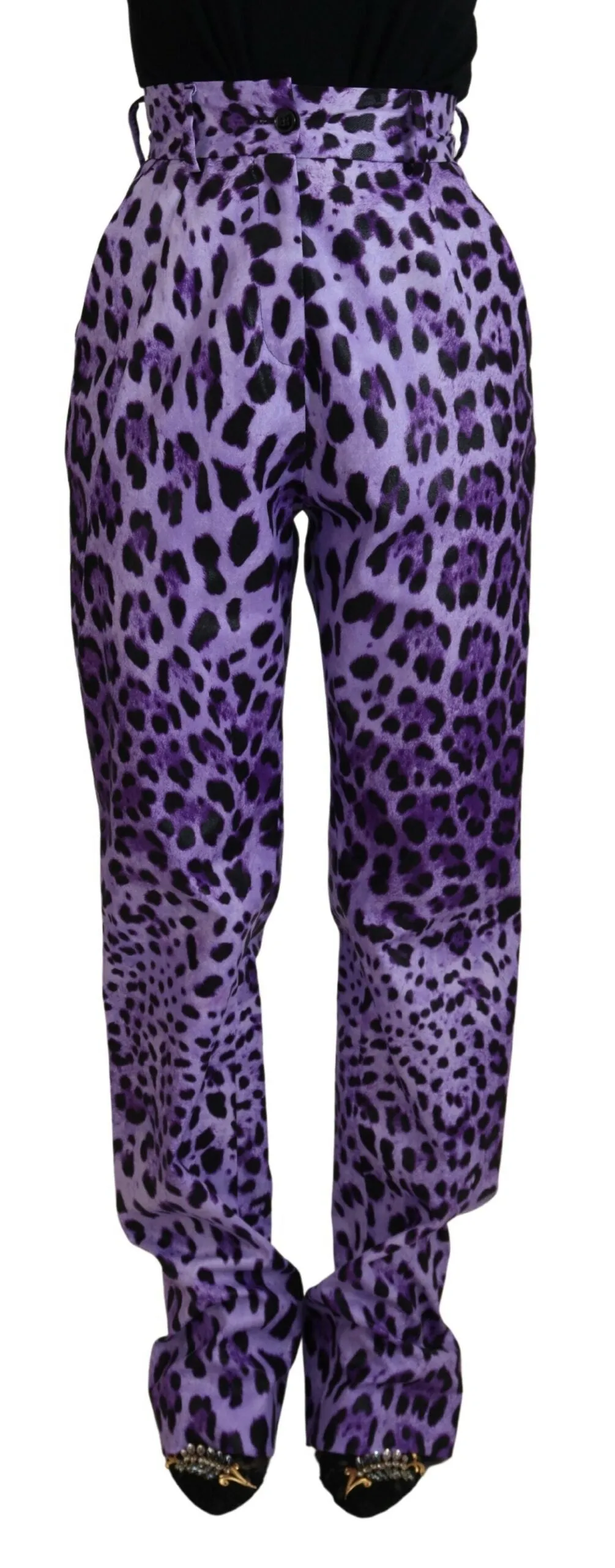 Elegant High Waist Straight Purple Pants sold by Louxly
