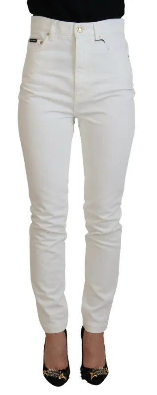 Svelte High Waist Slim Jeans in Off White sold by Louxly