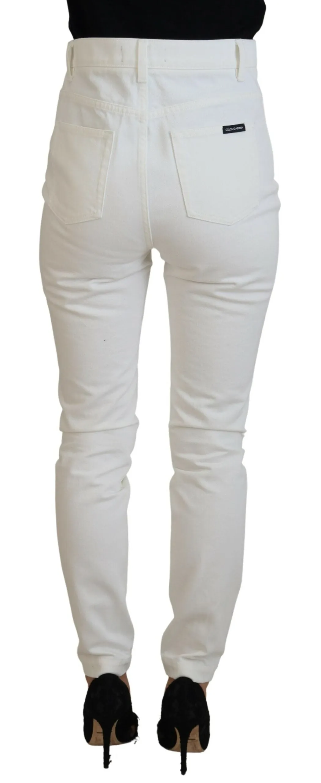 Svelte High Waist Slim Jeans in Off White sold by Louxly product image thumbnail 3