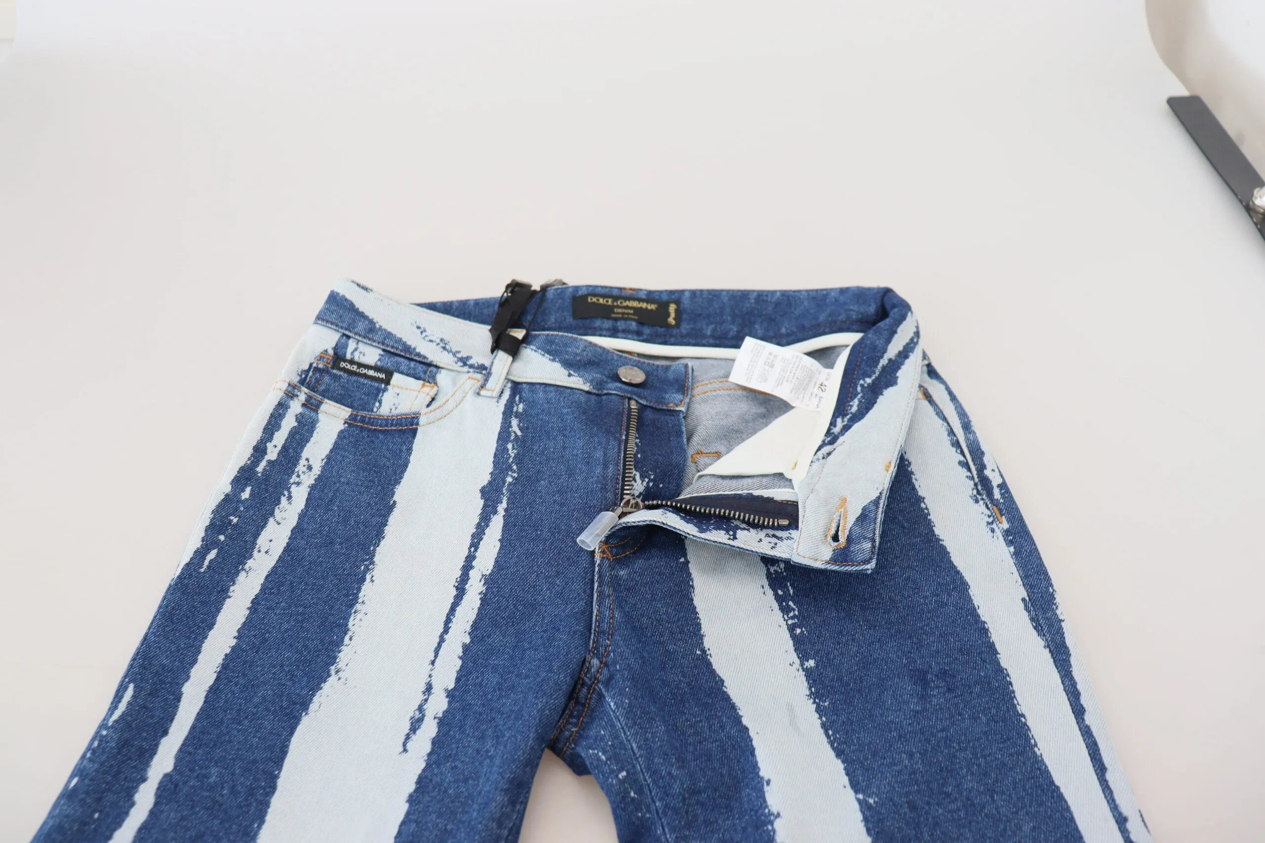 Sleek Striped Slim Fit Italian Jeans sold by Louxly product image thumbnail 4