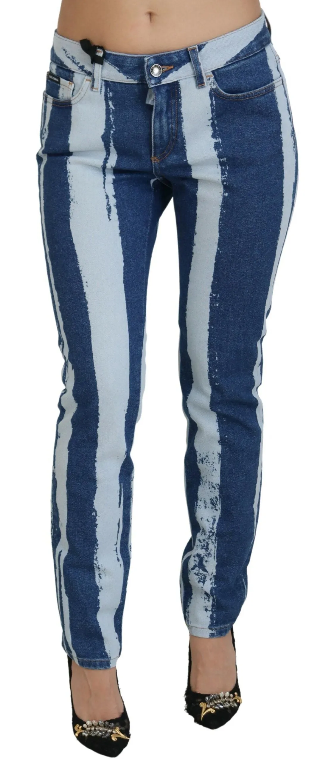 Sleek Striped Slim Fit Italian Jeans sold by Louxly