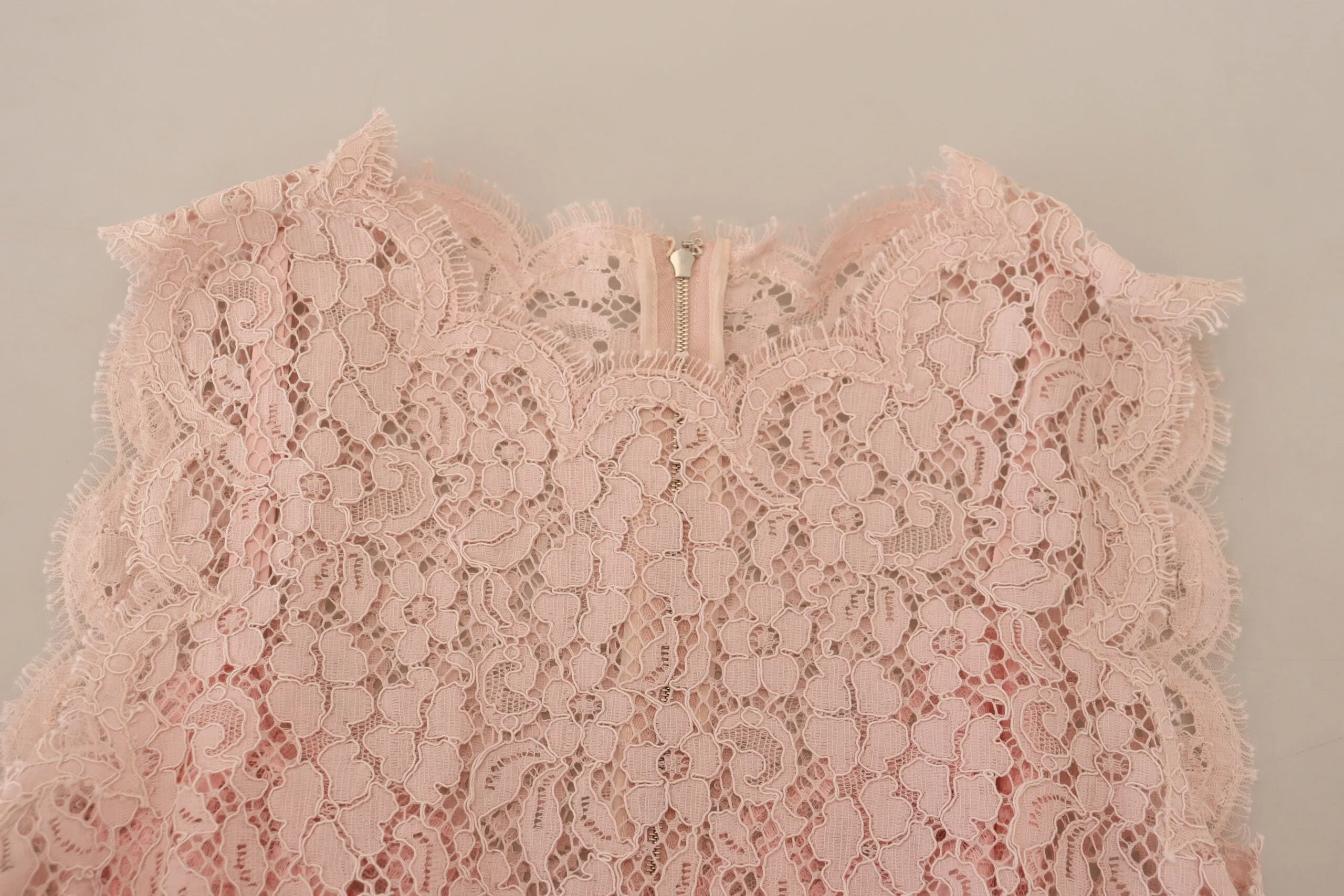 Elegant Sheer Lace Sleeveless Blouse in Pink sold by Louxly product image thumbnail 5