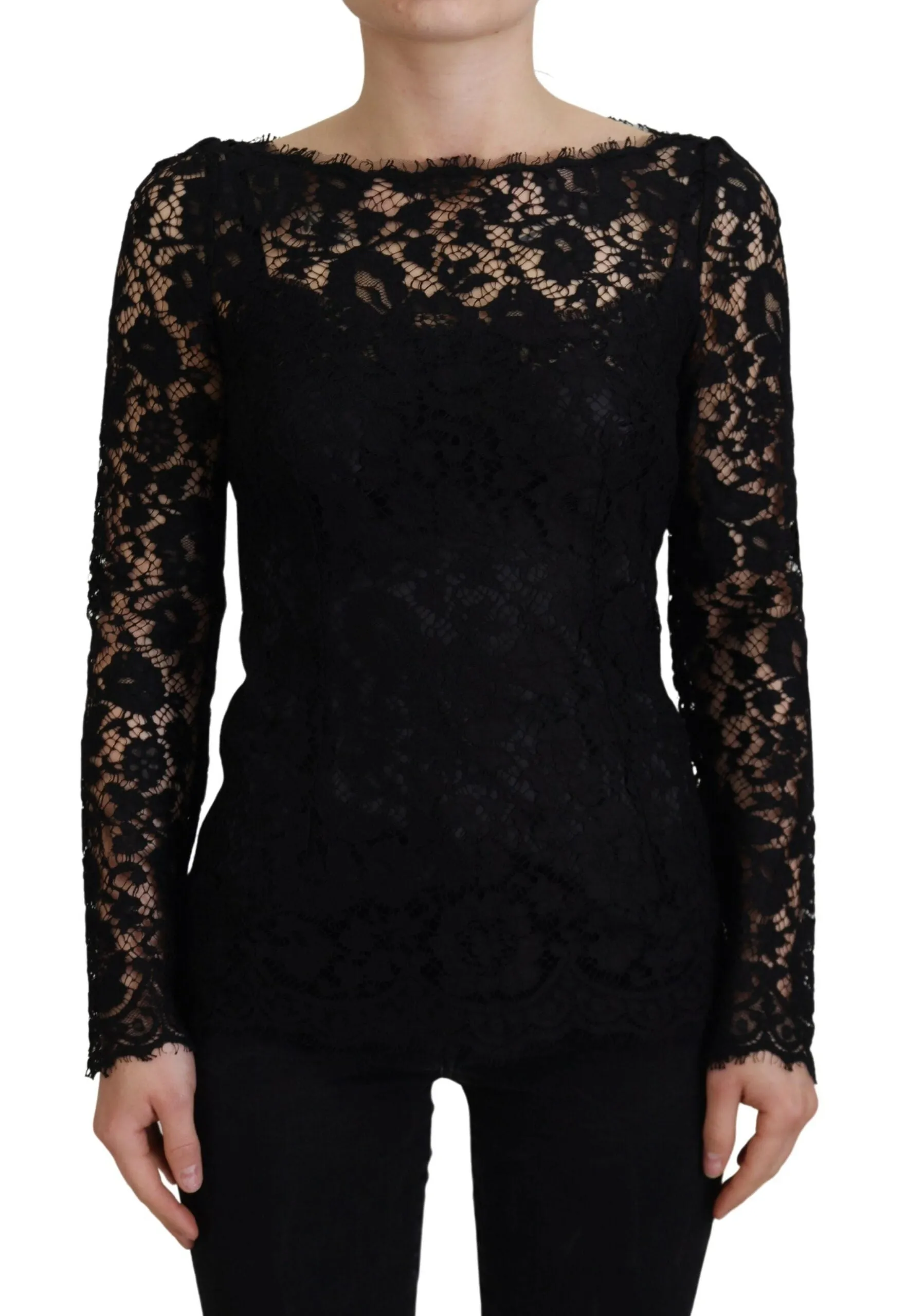 Elegant Floral Lace Long Sleeve Top sold by Louxly