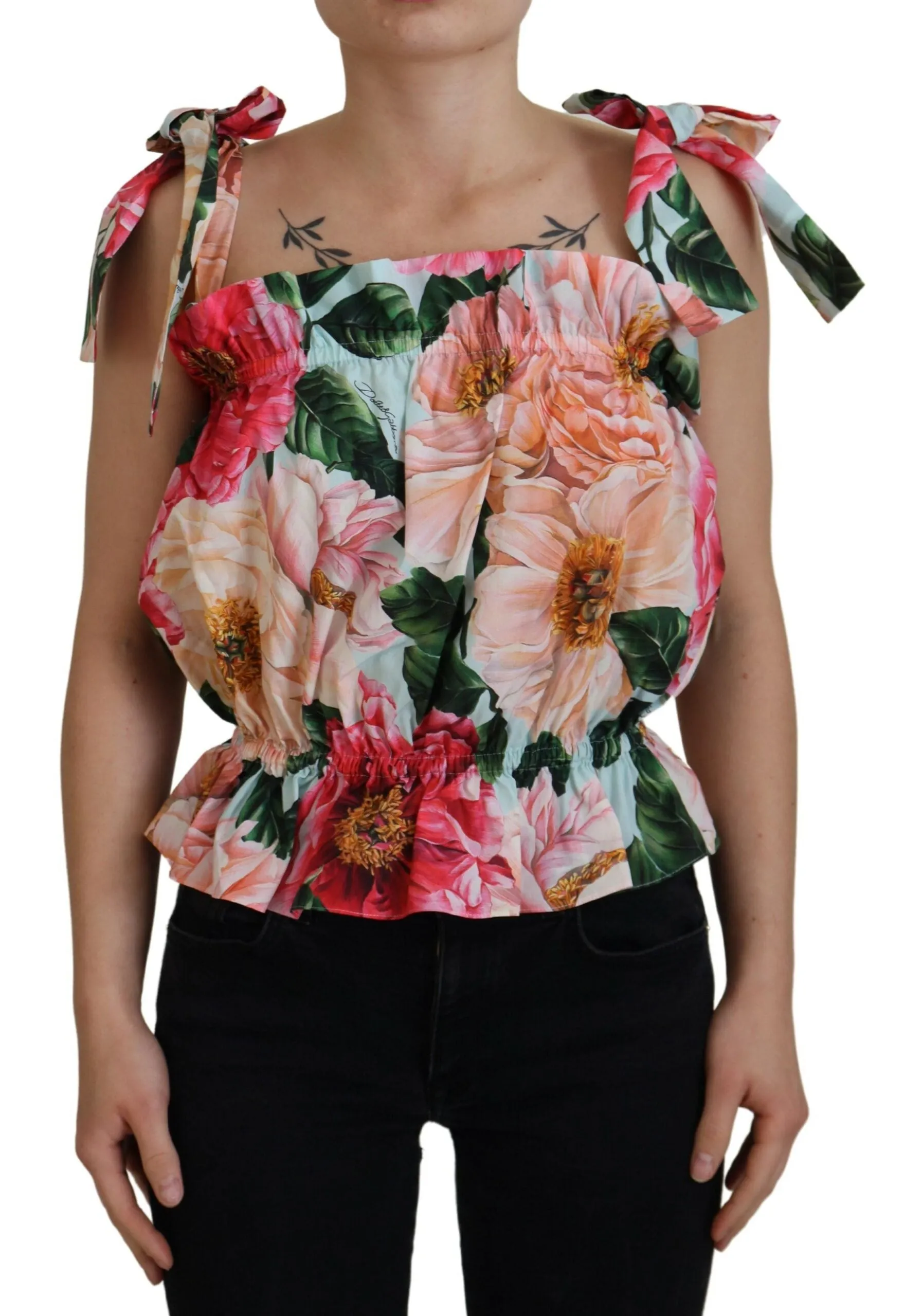 Elegant Floral Print Sleeveless Tank Top sold by Louxly