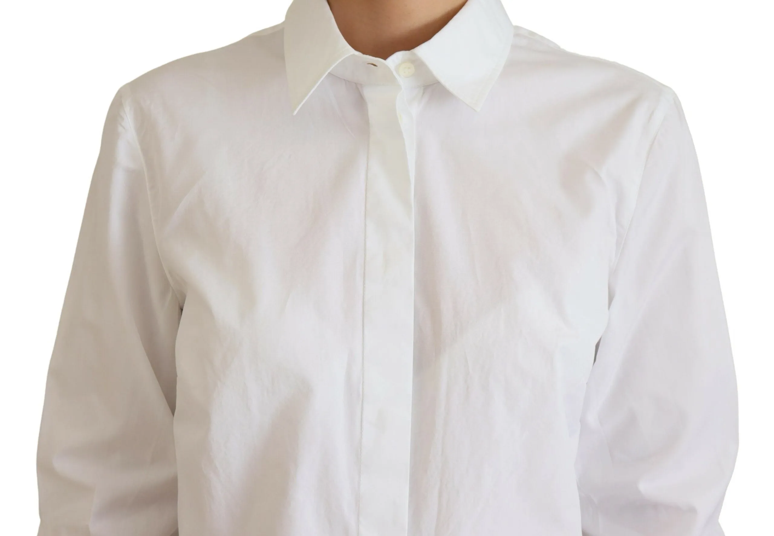 Elegant White Cotton Button-Up Top sold by Louxly product image thumbnail 3
