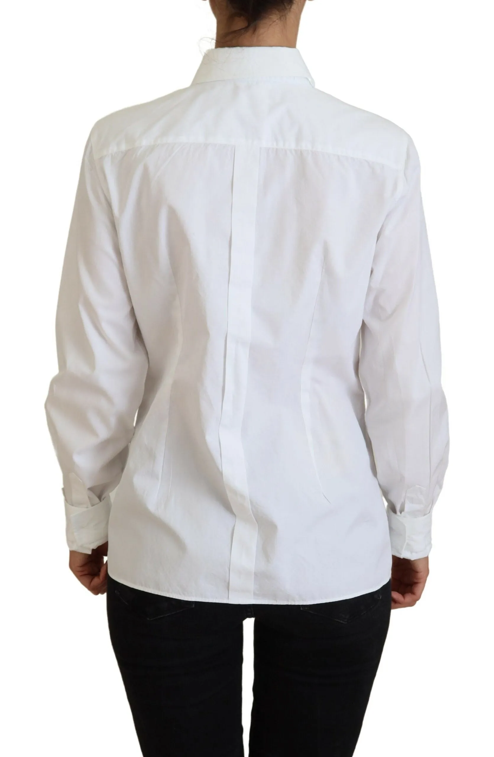 Elegant White Cotton Button-Up Top sold by Louxly product image thumbnail 4