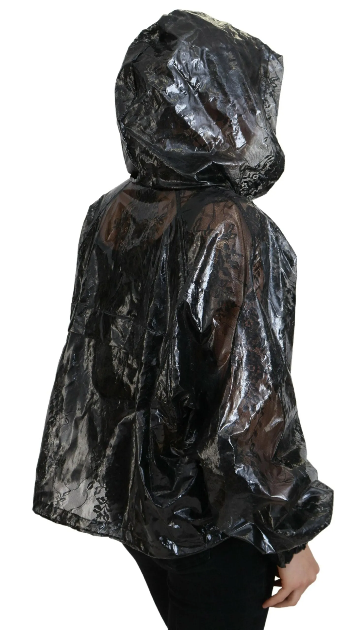 Elegant Designer Black Nylon Pullover Jacket sold by Louxly product image thumbnail 5