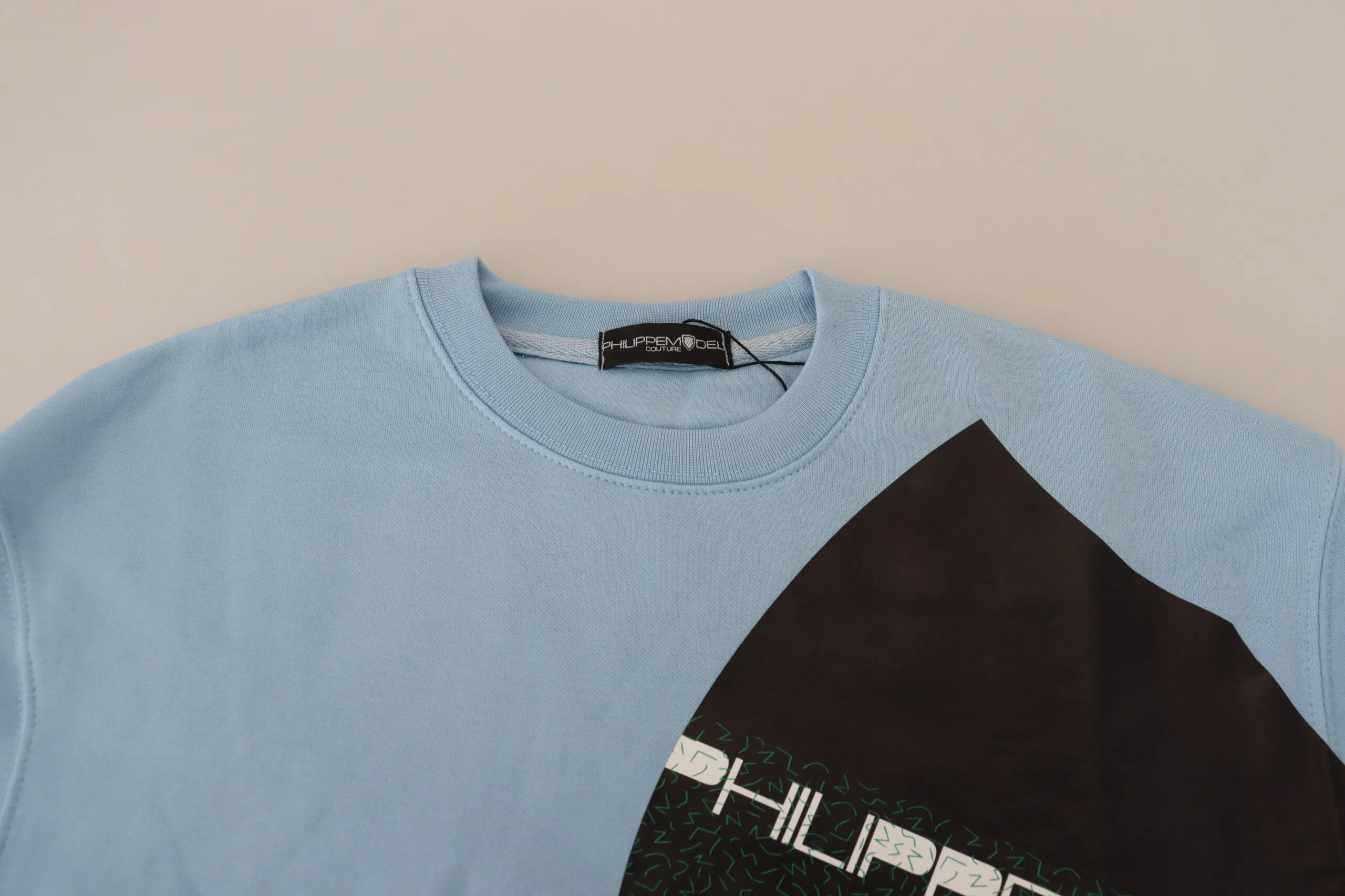 Elegant Light Blue Cotton Pullover Sweater sold by Louxly product image thumbnail 5