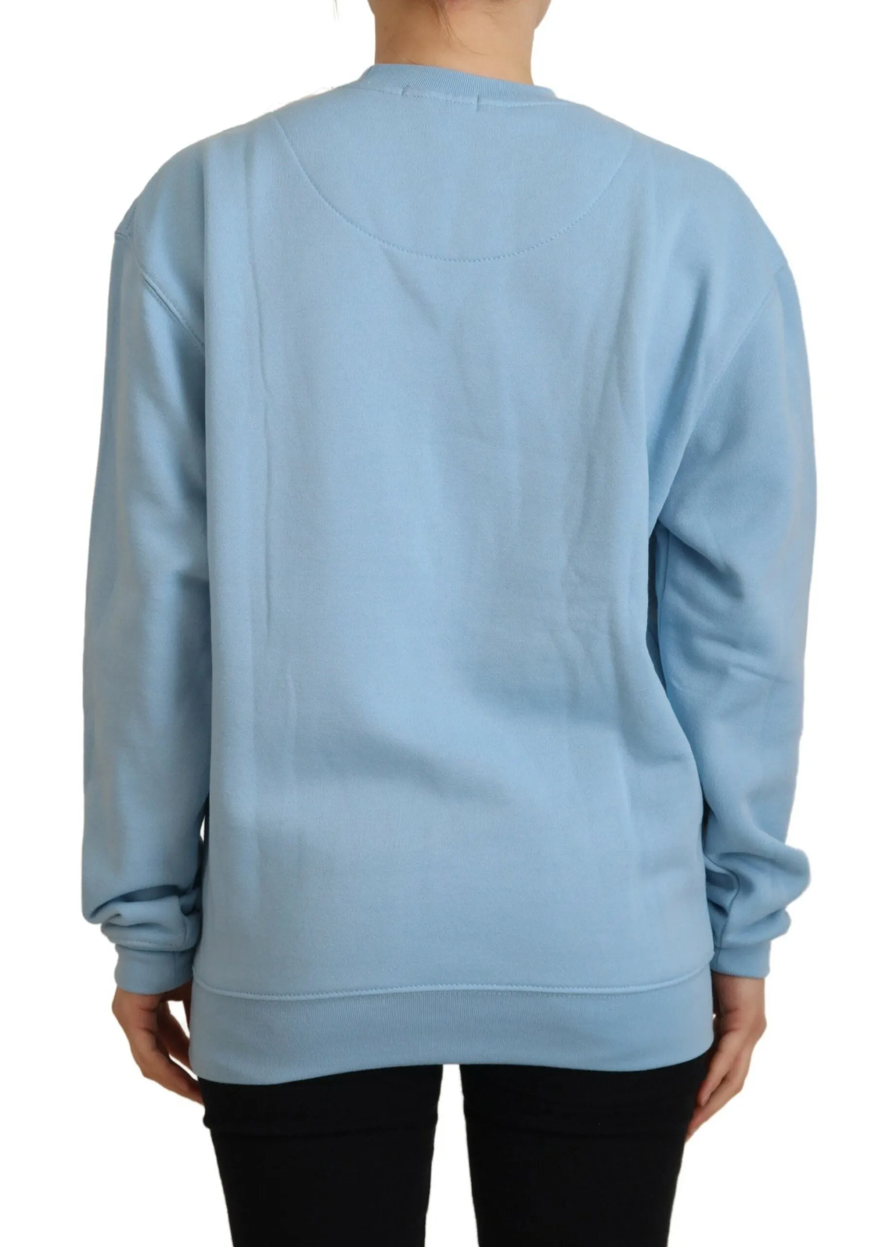Elegant Light Blue Cotton Pullover Sweater sold by Louxly product image thumbnail 3