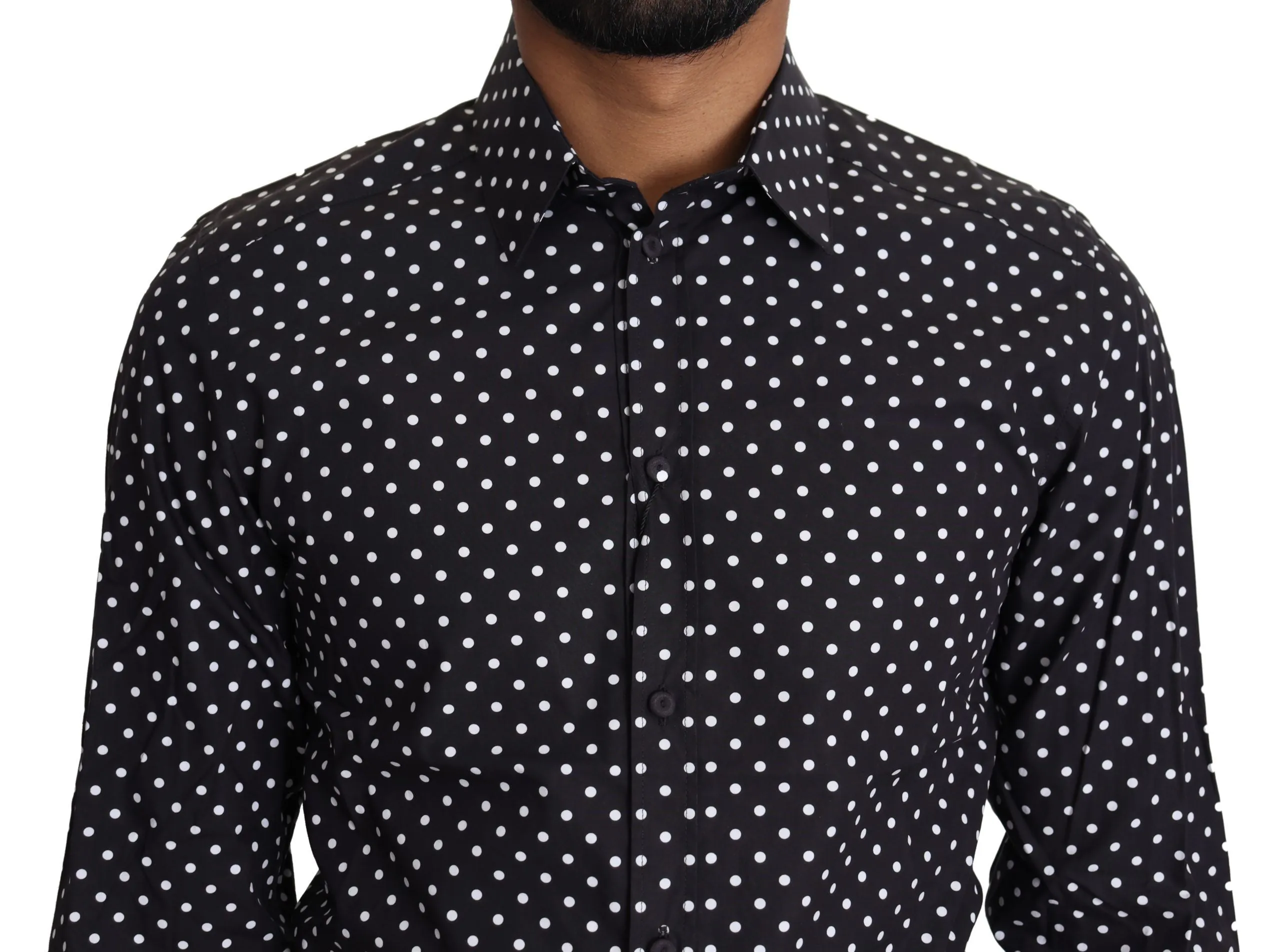 Elegant Polka Dot Men's Long Sleeve Shirt sold by Louxly product image thumbnail 3