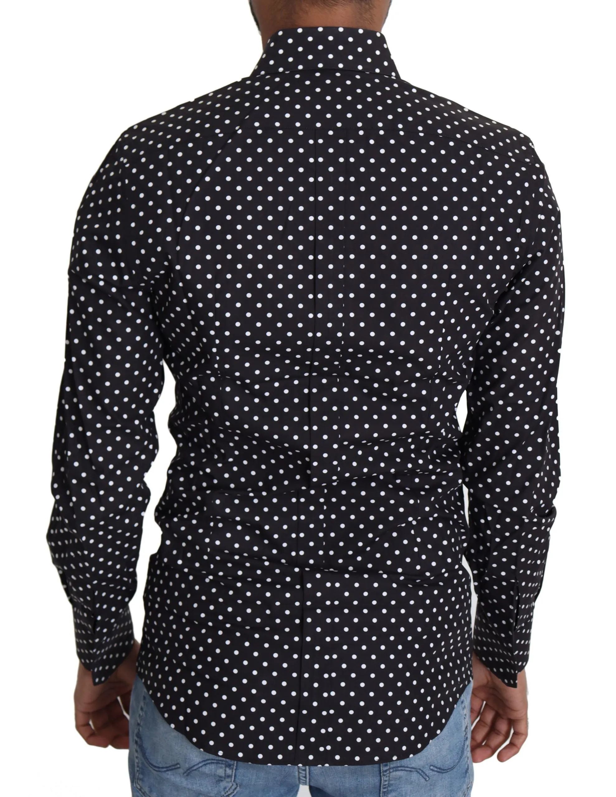 Elegant Polka Dot Men's Long Sleeve Shirt sold by Louxly product image thumbnail 2