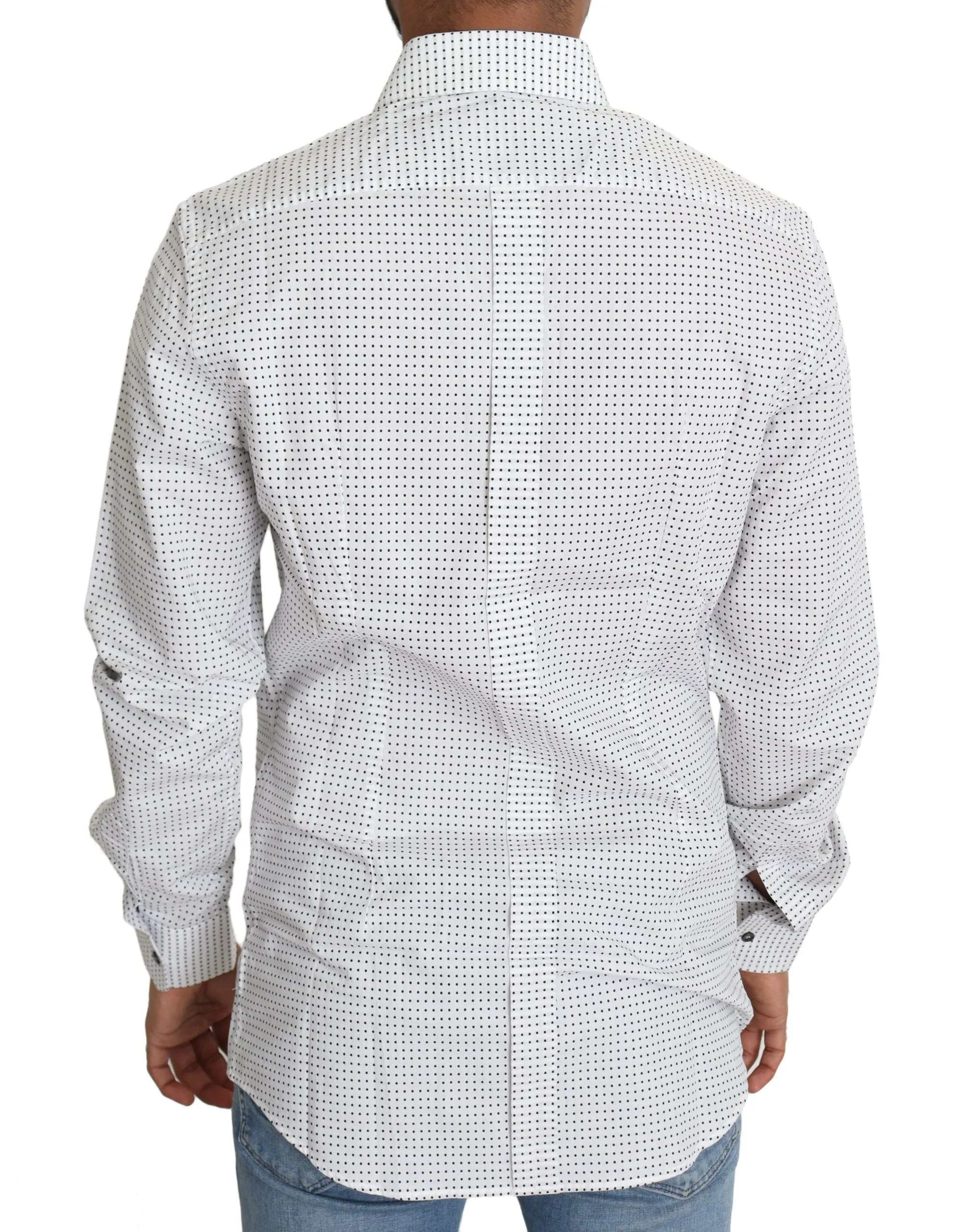Elegant Slim Fit Polka Dot Dress Shirt sold by Louxly product image thumbnail 2