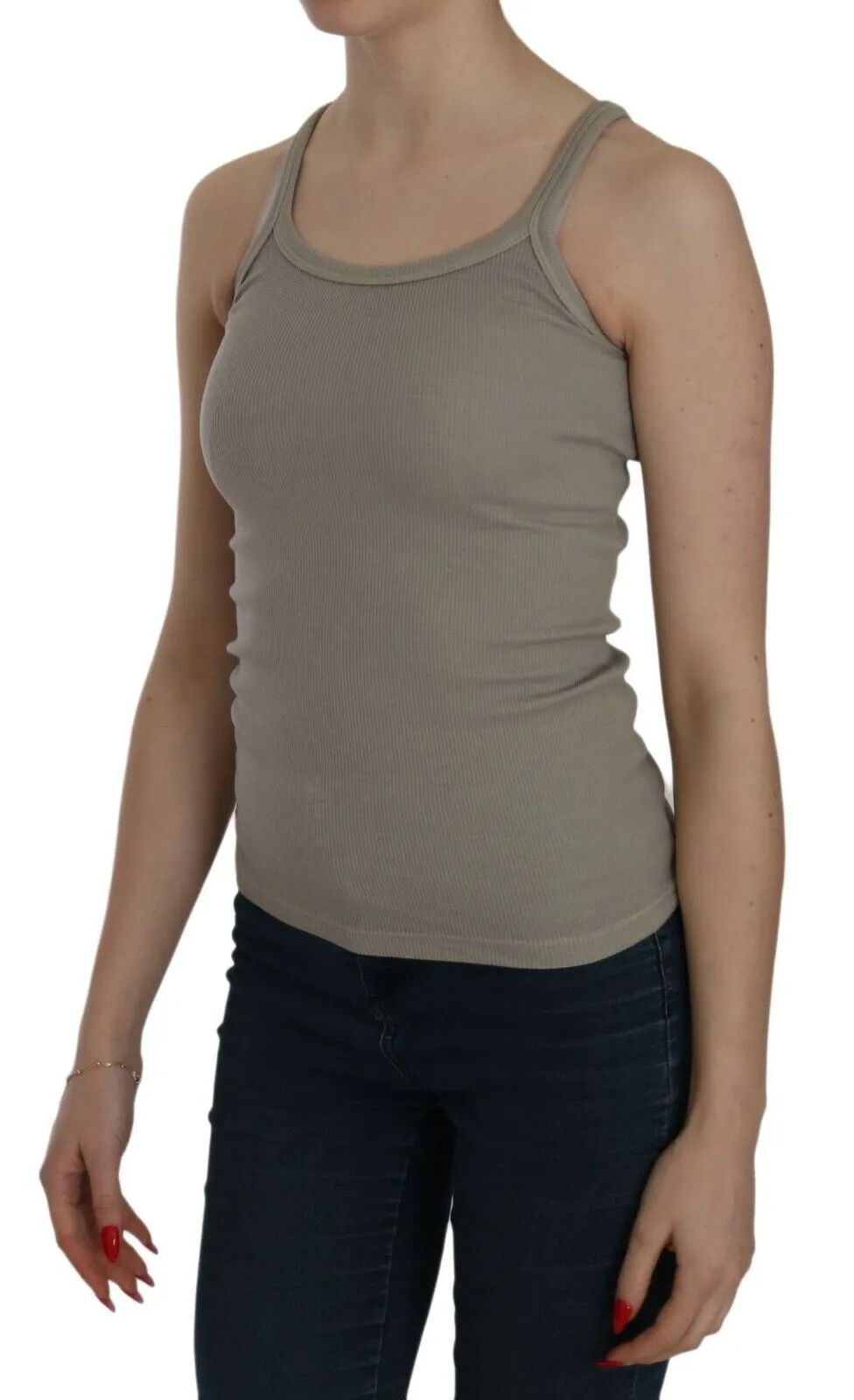Chic Beige Spaghetti Strap Top Blouse sold by Louxly product image thumbnail 3