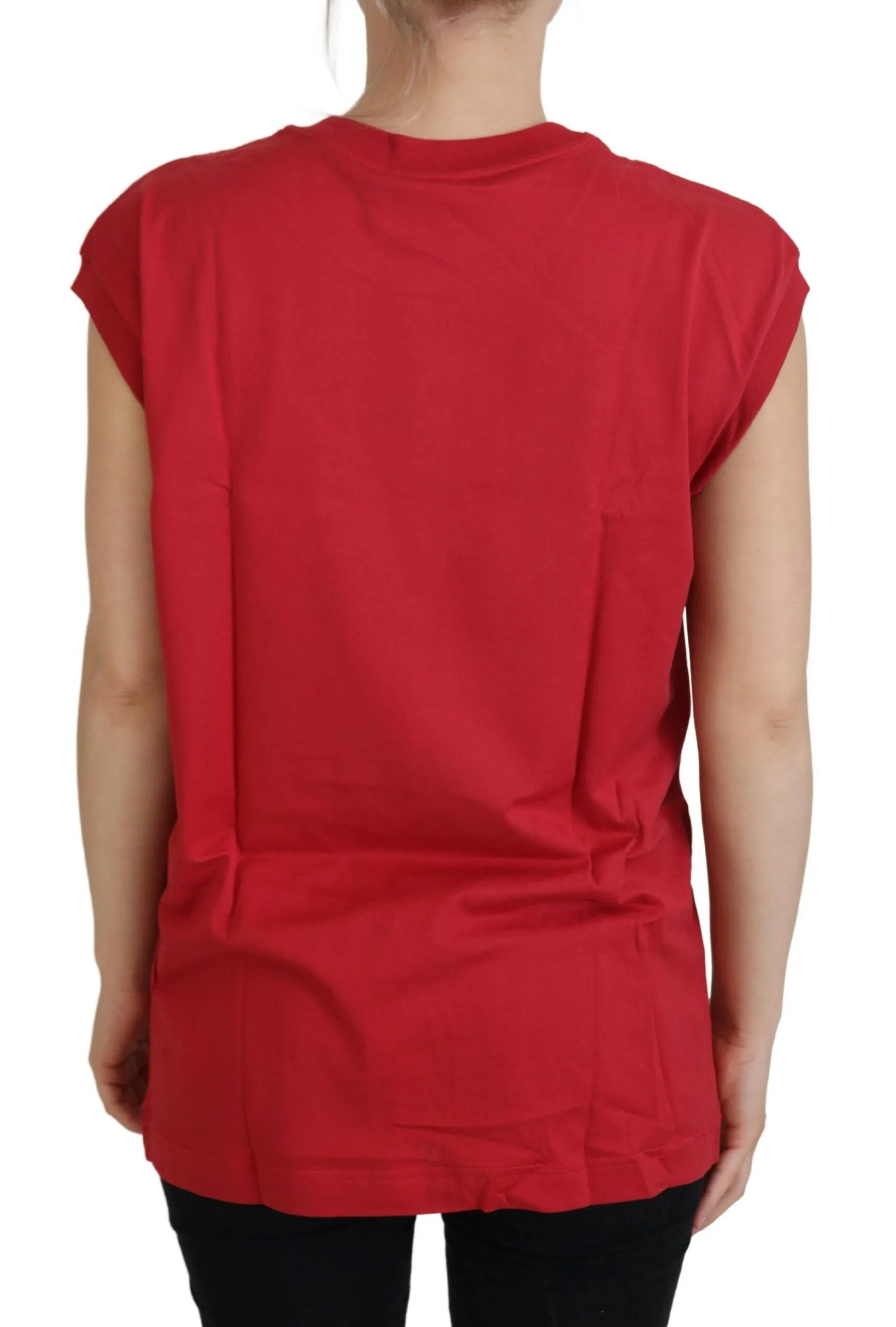 Elegant Red Sleeveless Cotton Tank Top sold by Louxly product image thumbnail 3