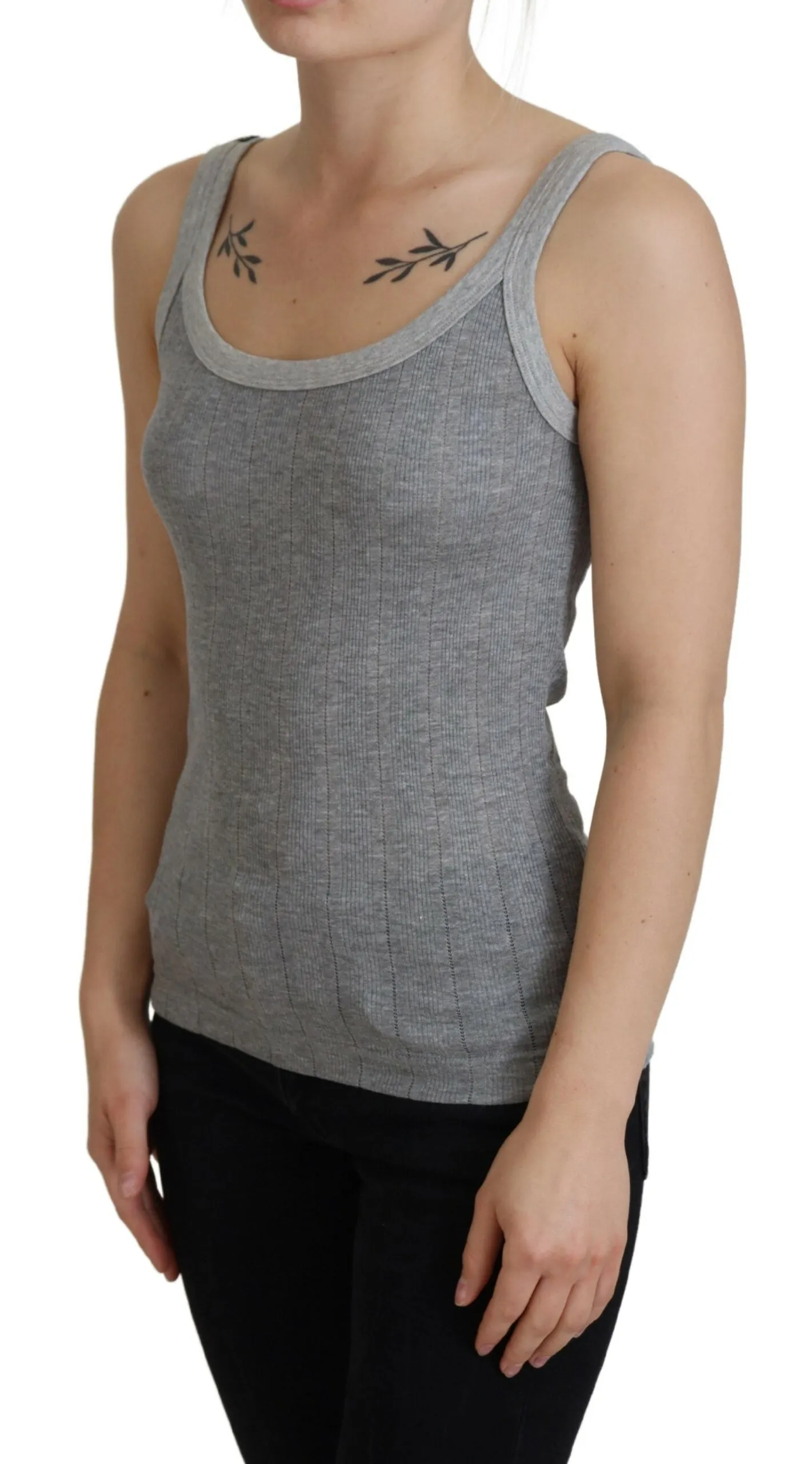 Chic Gray Sleeveless Modal-Cotton Top sold by Louxly product image thumbnail 2