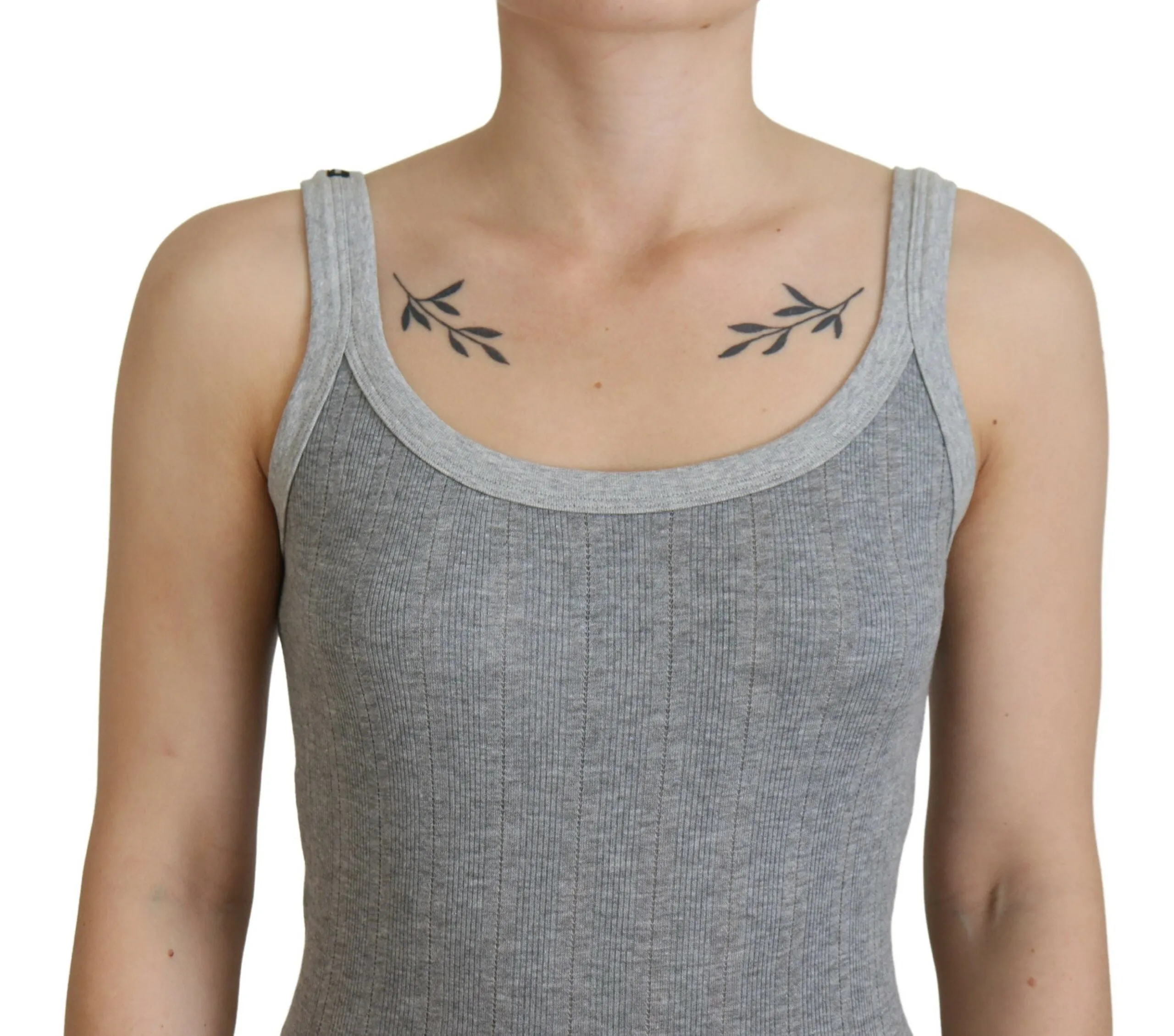 Chic Gray Sleeveless Modal-Cotton Top sold by Louxly product image thumbnail 4
