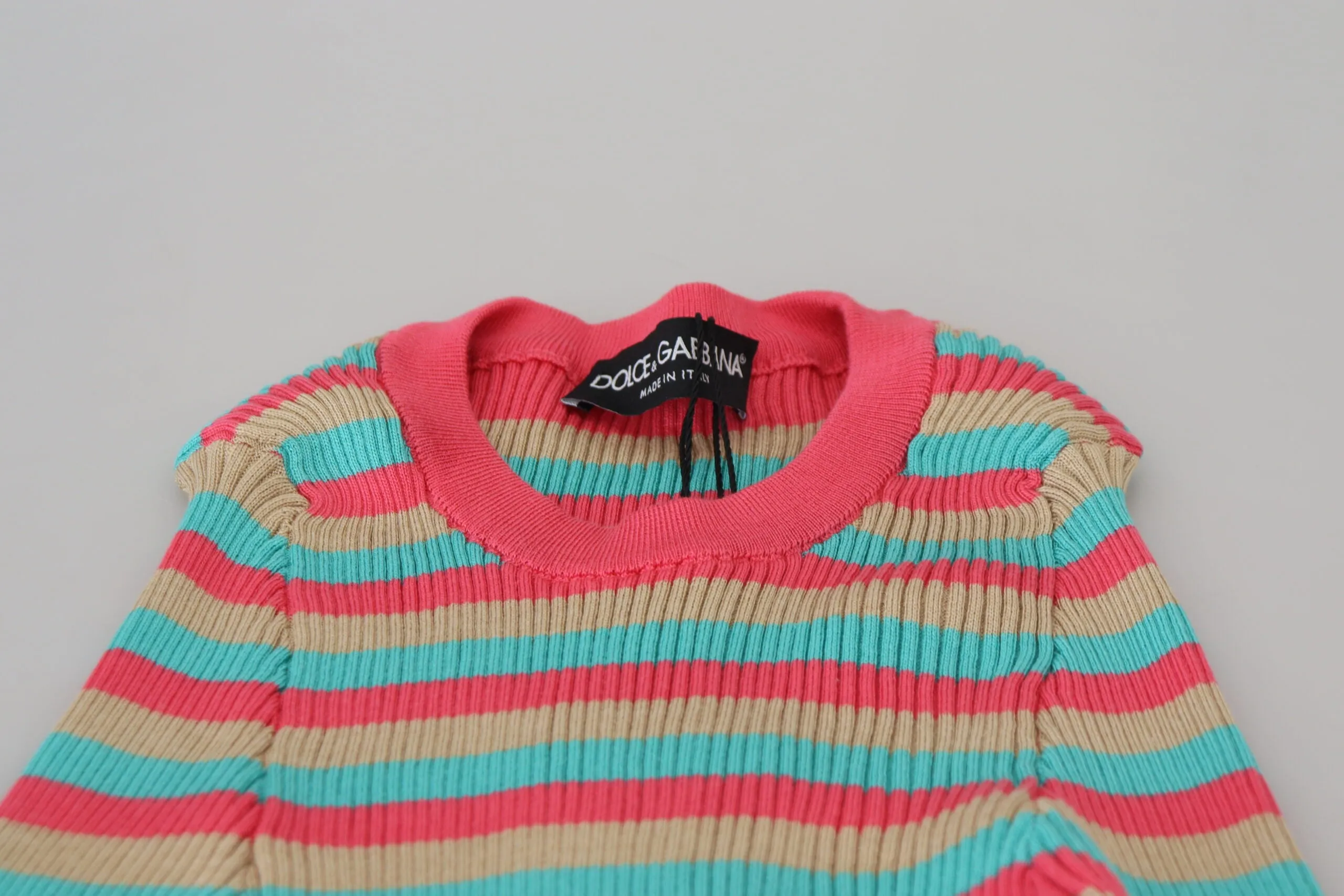 Elegant Striped Silk Crewneck Pullover sold by Louxly product image thumbnail 5