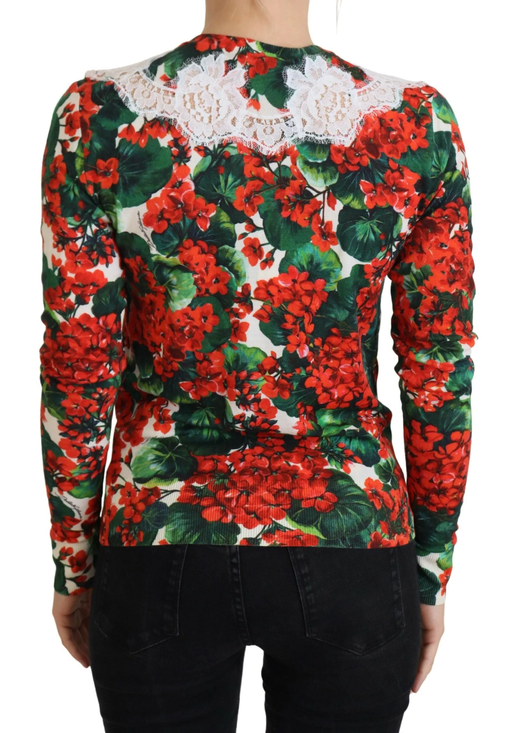 Elegant Floral Crewneck Cardigan sold by Louxly product image thumbnail 5