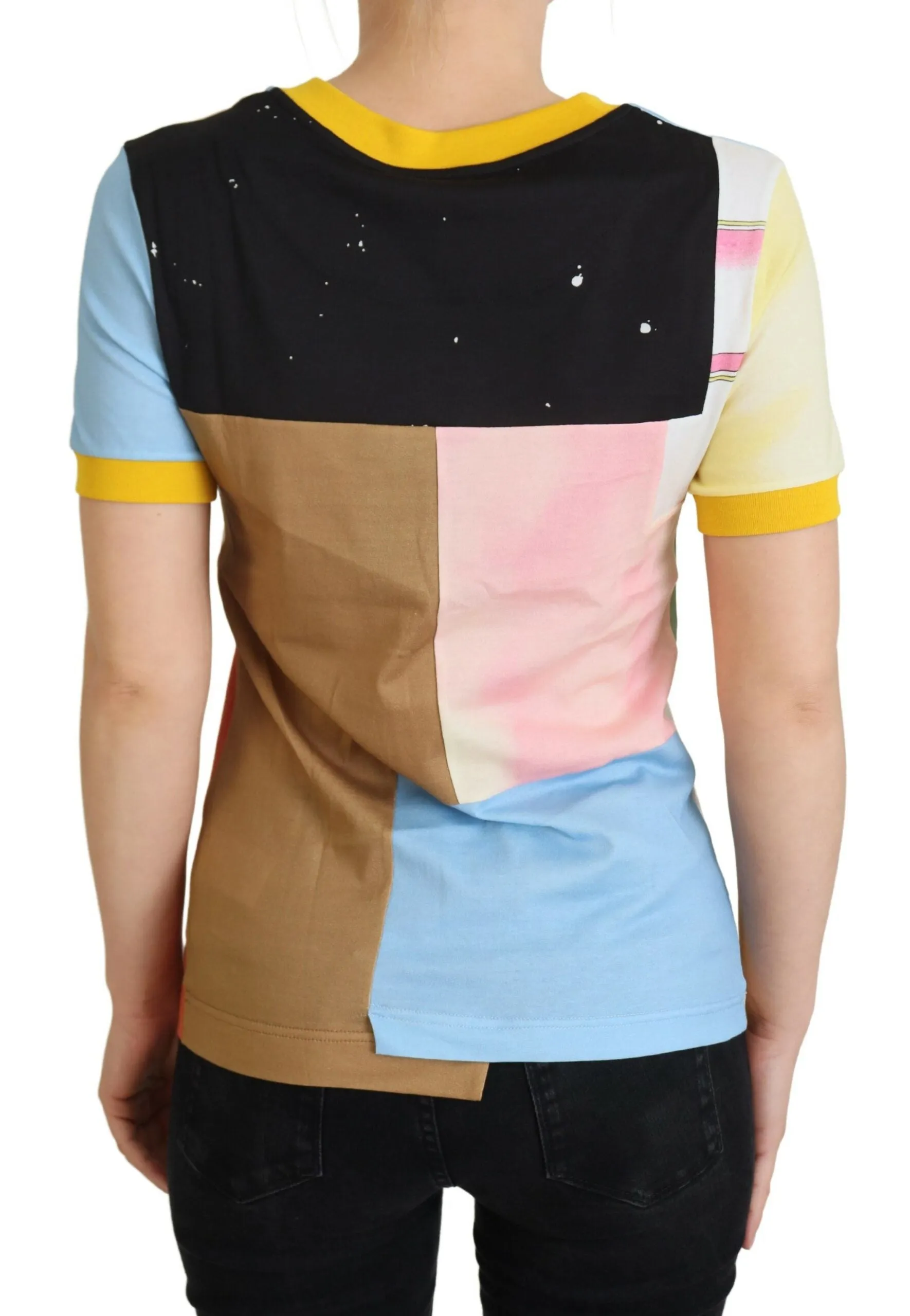 Patchwork Print Cotton Crewneck Tee sold by Louxly product image thumbnail 2