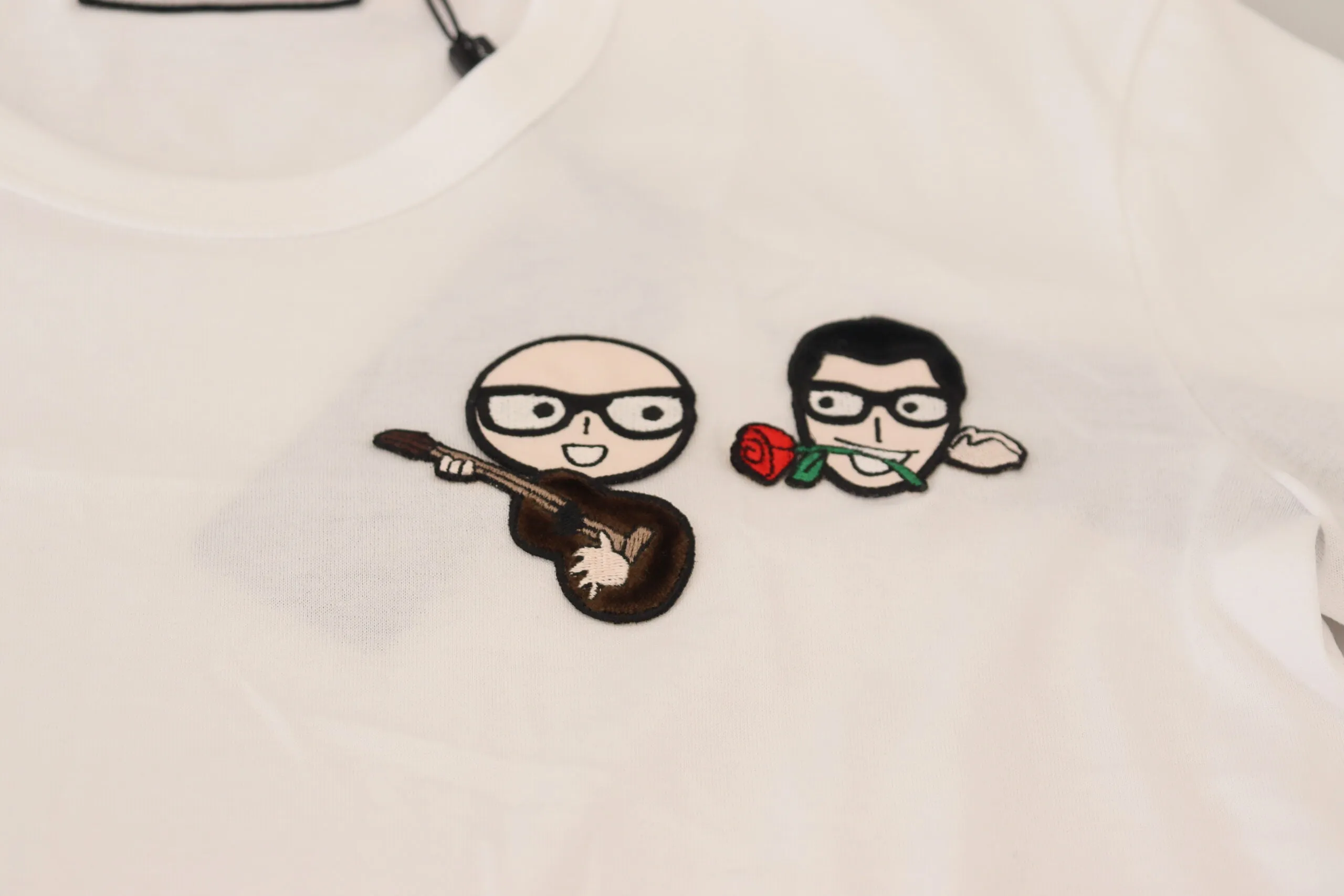 Elegant White Crewneck Cotton T-Shirt sold by Louxly product image thumbnail 5