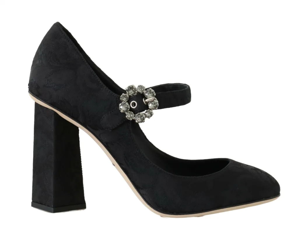 Elegant Black Crystal Brocade Pumps sold by Louxly