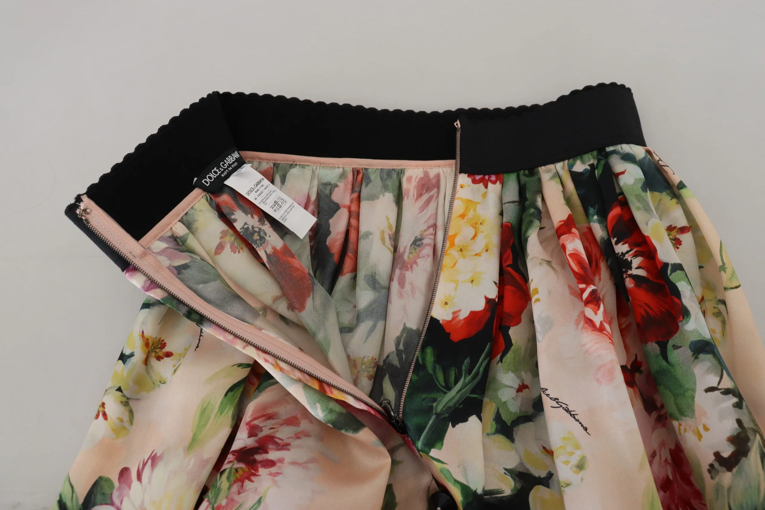 Exquisite High Waist Floral Silk Skirt sold by Louxly product image thumbnail 4