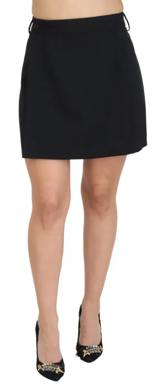 Elegant High Waist A-Line Mini Skirt sold by Louxly