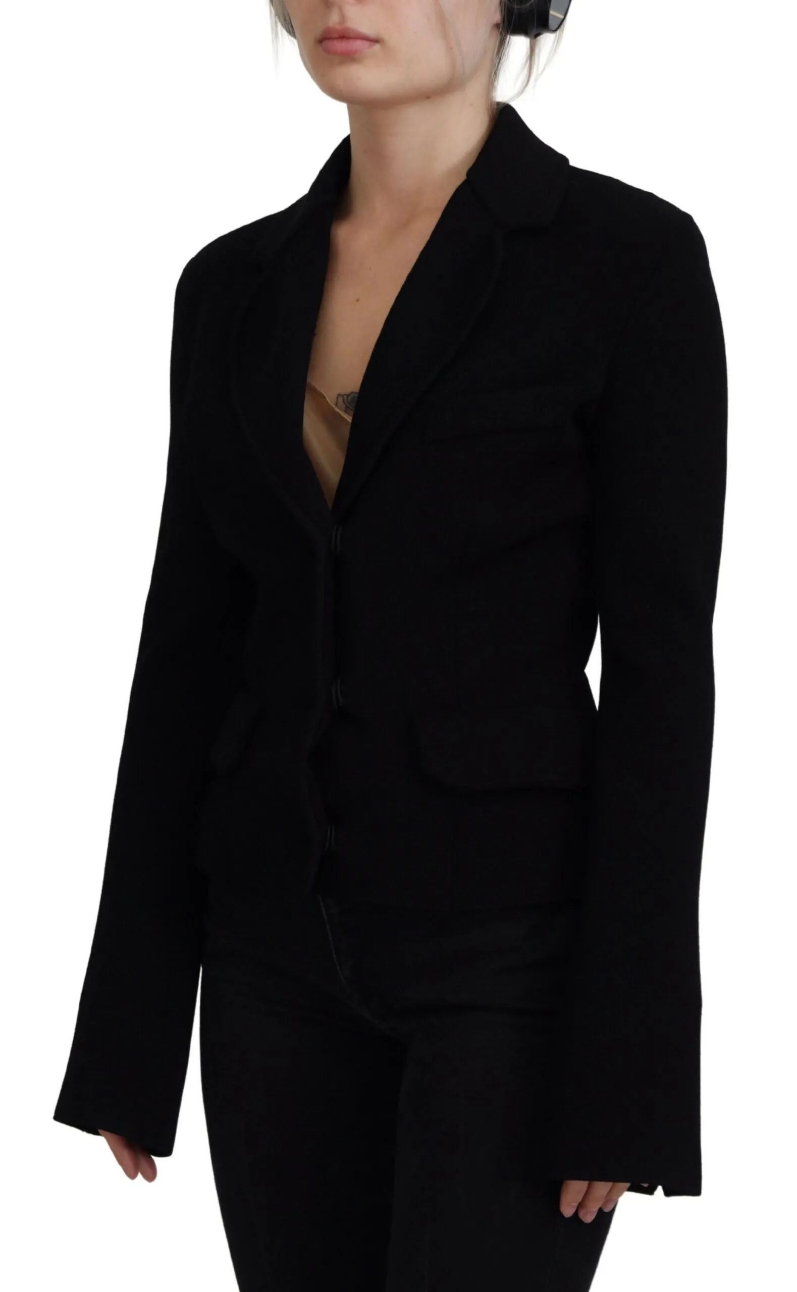 Elegant Black Long Sleeve Jacket sold by Louxly product image thumbnail 2