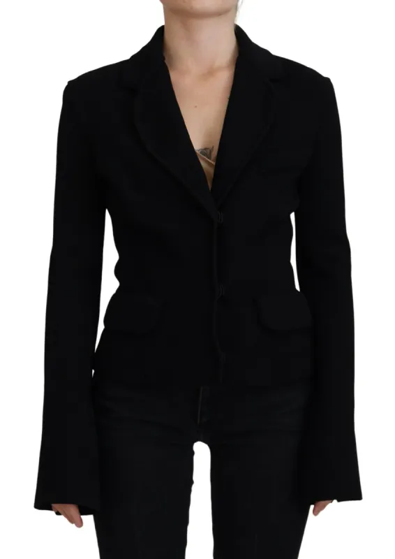 Elegant Black Long Sleeve Jacket sold by Louxly