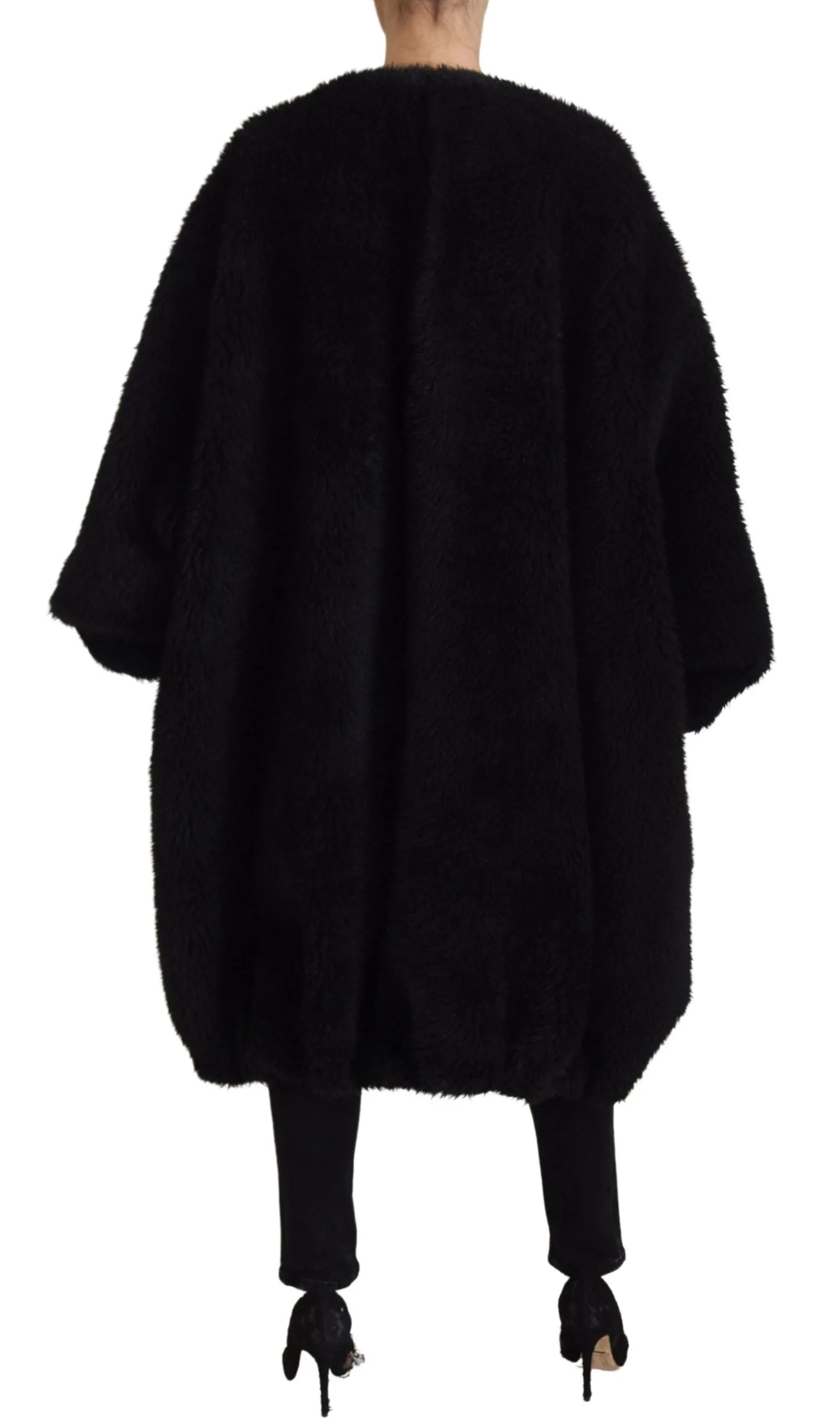 Elegant Black Cashmere Blend Overcoat Jacket sold by Louxly product image thumbnail 3