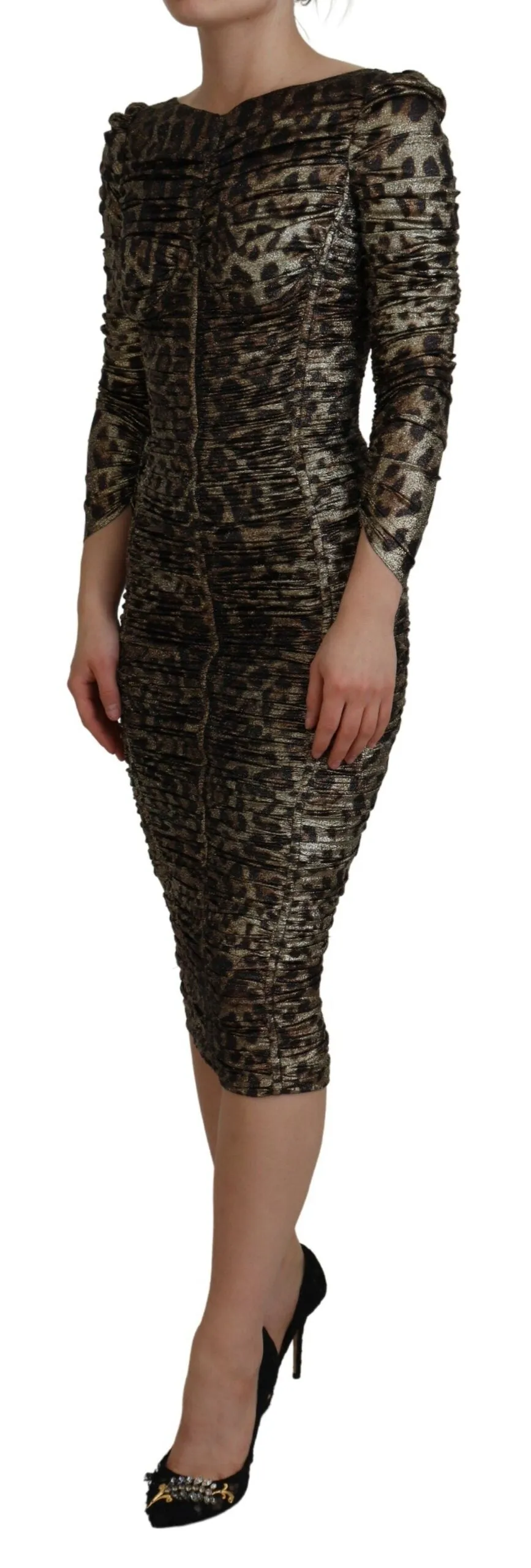 Elegant Leopard Print Midi Bodycon Dress sold by Louxly product image thumbnail 2