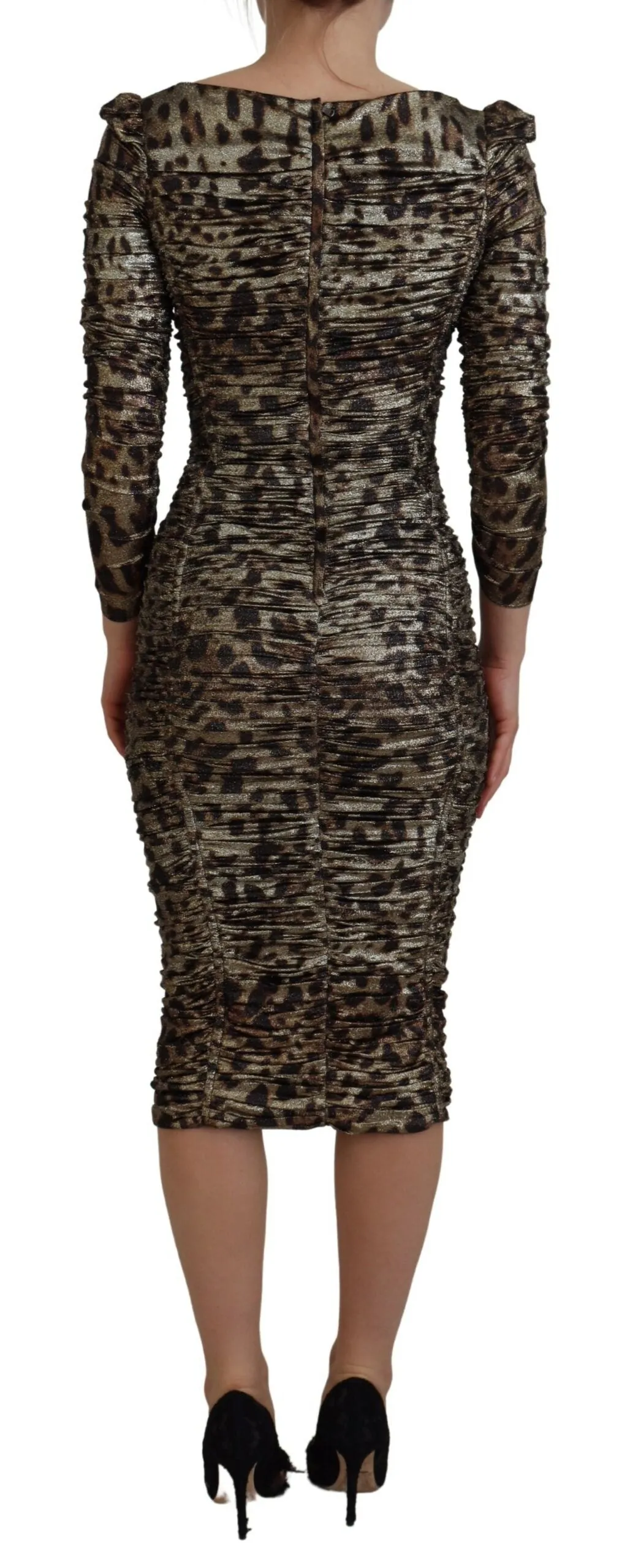 Elegant Leopard Print Midi Bodycon Dress sold by Louxly product image thumbnail 3