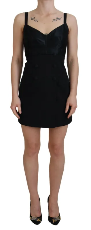 Elegant Black Sheath A-Line Mini Dress sold by Louxly