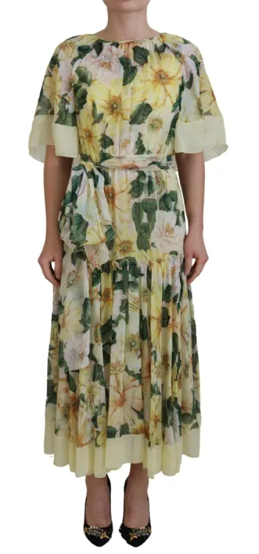 Elegant Silk Floral Maxi Dress sold by Louxly