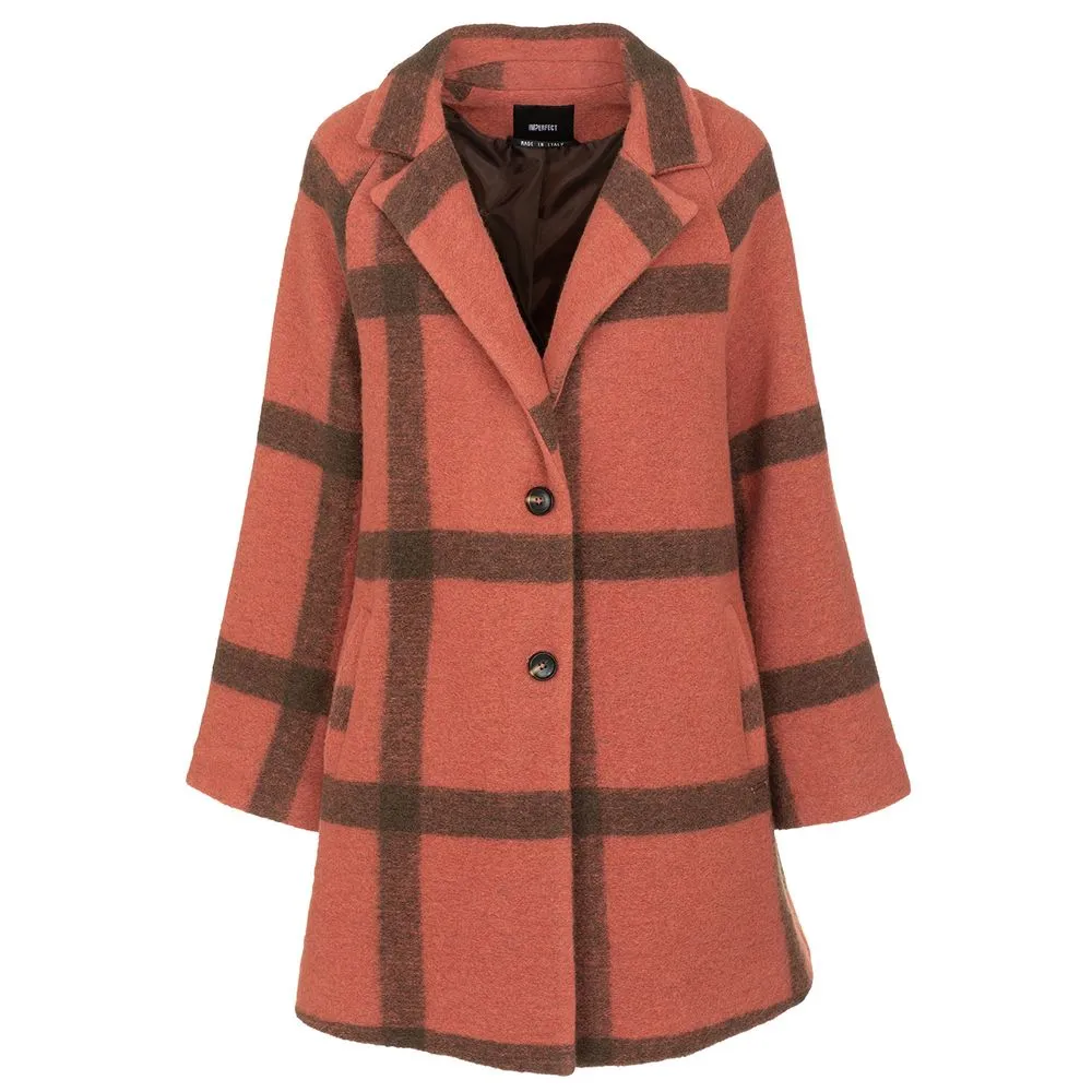 Chic Pink Wool-Blend Imperfect Coat sold by Louxly