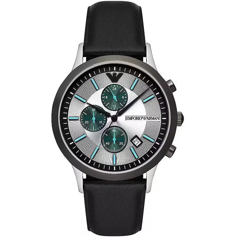 Elegant Silver Dial Leather Chronograph sold by Louxly