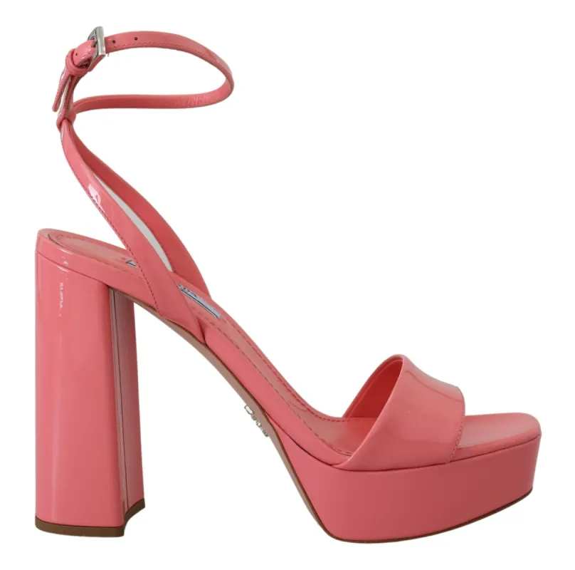Chic Pink Patent Leather Platform Sandals sold by Louxly
