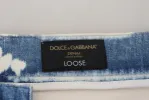 Elegant Loose Fit Denim Pants with Unique Print sold by Louxly