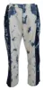 Elegant Loose Fit Denim Pants with Unique Print sold by Louxly