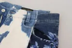 Elegant Loose Fit Denim Pants with Unique Print sold by Louxly